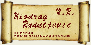 Miodrag Raduljević vizit kartica